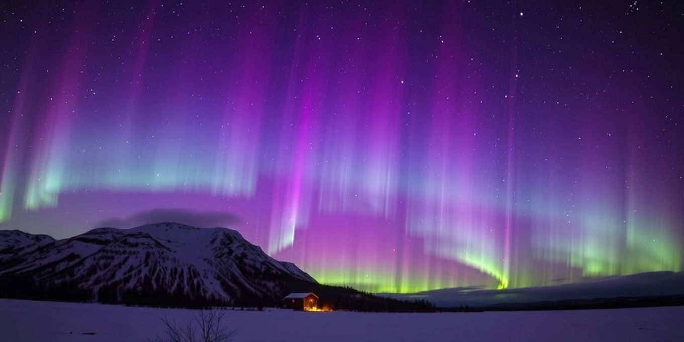 Foto: https://scienmag.com/ Nordlys over vinterlandskap